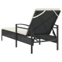 Sun lounger with black synthetic rattan cushion 63x200x81 cm by vidaXL, Loungers - Ref: Foro24-368299, Price: 157,38 €, Disco...