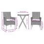 Small table and chairs with 3-piece synthetic rattan cushions and gray glass. by vidaXL, Garden sets - Ref: Foro24-3278750, P...