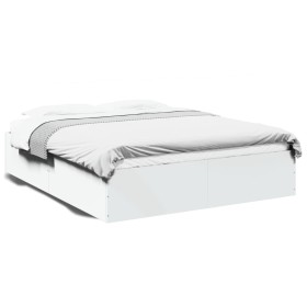 Estructura de cama madera de ingeniería blanca 150x200 cm de vidaXL, Camas y somieres - Ref: Foro24-3281007, Precio: 125,99 €...