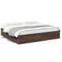 Oak brown engineered wood bed frame 180x200 cm by vidaXL, Beds and slatted bases - Ref: Foro24-3280999, Price: 131,99 €, Disc...