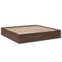 Estructura de cama madera de ingeniería marrón roble 180x200 cm de vidaXL, Camas y somieres - Ref: Foro24-3280999, Precio: 13...