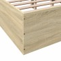 Sonoma oak engineered wood bed frame 140x190 cm by vidaXL, Beds and slatted bases - Ref: Foro24-3281030, Price: 115,99 €, Dis...