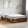 Smoked oak engineered wood bed frame 140x200cm by vidaXL, Beds and slatted bases - Ref: Foro24-3281018, Price: 117,89 €, Disc...