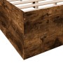 Smoked oak engineered wood bed frame 140x200cm by vidaXL, Beds and slatted bases - Ref: Foro24-3281018, Price: 117,89 €, Disc...