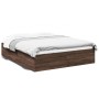 Oak brown engineered wood bed frame 150x200 cm by vidaXL, Beds and slatted bases - Ref: Foro24-3281013, Price: 125,50 €, Disc...