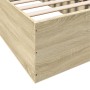 Sonoma oak engineered wood bed frame 90x200 cm by vidaXL, Beds and slatted bases - Ref: Foro24-3281058, Price: 90,28 €, Disco...