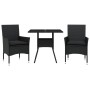 Garden dining set, 3 pieces, with synthetic rattan cushions and black glass. by vidaXL, Garden sets - Ref: Foro24-3278601, Pr...