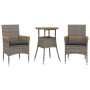 3-piece garden dining set with gray PE rattan cushions and acacia wood. by vidaXL, Garden sets - Ref: Foro24-3278719, Price: ...