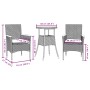 3-piece garden dining set with gray PE rattan cushions and acacia wood. by vidaXL, Garden sets - Ref: Foro24-3278719, Price: ...