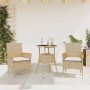 3 Stück Garten Esszimmer Set Kissen synthetisches Rattan Glas beige von vidaXL, Gartensets - Ref: Foro24-3278725, Preis: 205,...