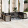 Set de muebles de jardín 9 pzas y cojines ratán sintético gris de vidaXL, Conjuntos de jardín - Ref: Foro24-3261978, Precio: ...