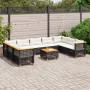 Garden sofa set 10 pieces with black synthetic rattan cushions by vidaXL, Garden sets - Ref: Foro24-3261986, Price: 772,69 €,...