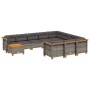 Set mit 11 Gartensofas und Kissen synthetisches Rattangrau von vidaXL, Gartensets - Ref: Foro24-3262056, Preis: 811,37 €, Rab...