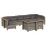 Set de muebles de jardín 9 pzas y cojines ratán sintético gris de vidaXL, Conjuntos de jardín - Ref: Foro24-3261990, Precio: ...