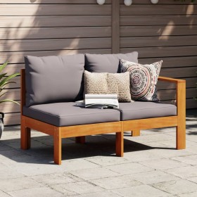 Gartensofa mit 1 Armlehne, 2 Sitze, massives Akazienholz von vidaXL, Modulare Sofas für den Außenbereich - Ref: Foro24-367630...