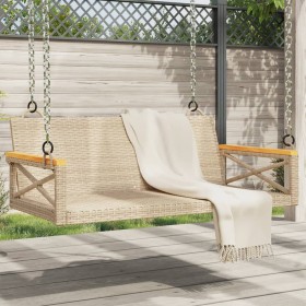 Beige Schaukelbank aus synthetischem Rattan 109x62x40 cm von vidaXL, Gartenbänke - Ref: Foro24-368154, Preis: 84,49 €, Rabatt: %