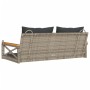 Schaukelbank mit Kissen synthetisches Rattangrau 109x62x40 cm von vidaXL, Gartenbänke - Ref: Foro24-368156, Preis: 123,49 €, ...