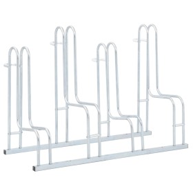 Ständer für 4 Fahrräder freistehend aus verzinktem Stahl von vidaXL, Sockel und Stützen zum Abstellen von Fahrrädern - Ref: F...