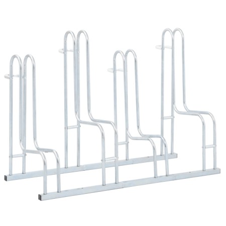Ständer für 4 Fahrräder freistehend aus verzinktem Stahl von vidaXL, Sockel und Stützen zum Abstellen von Fahrrädern - Ref: F...