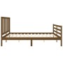 Honey brown solid wood bed frame with headboard by vidaXL, Beds and slatted bases - Ref: Foro24-3193874, Price: 182,42 €, Dis...