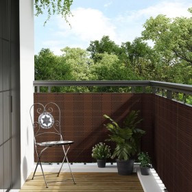 Balcony awning made of synthetic brown and black rattan, 300x100 cm. by vidaXL, fence panels - Ref: Foro24-156252, Price: 31,...