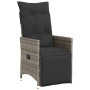 Reclining garden armchair with gray synthetic rattan cushions by vidaXL, Garden chairs - Ref: Foro24-365661, Price: 145,04 €,...