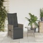 Reclining garden armchair with gray synthetic rattan cushions by vidaXL, Garden chairs - Ref: Foro24-365661, Price: 145,04 €,...