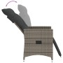 Reclining garden armchair with gray synthetic rattan cushions by vidaXL, Garden chairs - Ref: Foro24-365661, Price: 145,04 €,...