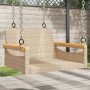 Beige synthetic rattan swing bench 63x62x40 cm by vidaXL, garden benches - Ref: Foro24-368163, Price: 74,35 €, Discount: %