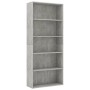 5-stöckiges Regal aus Sperrholz Sperrholz Beton 80x30x189cm von vidaXL, Bücherregale und Regale - Ref: Foro24-801030, Preis: ...