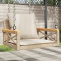 Swing bench with beige synthetic rattan cushions 63x62x40 cm by vidaXL, garden benches - Ref: Foro24-368175, Price: 85,32 €, ...