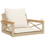 Swing bench with beige synthetic rattan cushions 63x62x40 cm by vidaXL, garden benches - Ref: Foro24-368175, Price: 85,32 €, ...