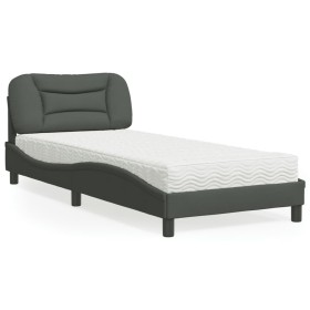 Bed with dark gray fabric mattress 90x200 cm by vidaXL, Beds and slatted bases - Ref: Foro24-3208507, Price: 276,70 €, Discou...