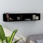 Black plywood wall-mounted CD shelf 100x18x18 cm by vidaXL, Shelves and shelves - Ref: Foro24-801320, Price: 33,53 €, Discoun...