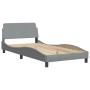 Bed with light gray fabric mattress 100x200 cm by vidaXL, Beds and slatted bases - Ref: Foro24-3208513, Price: 293,99 €, Disc...