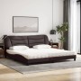 Bed with dark brown fabric mattress 200x200 cm by vidaXL, Beds and slatted bases - Ref: Foro24-3208558, Price: 516,99 €, Disc...