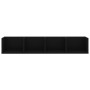 Black plywood wall-mounted CD shelf 100x18x18 cm by vidaXL, Shelves and shelves - Ref: Foro24-801320, Price: 33,53 €, Discoun...