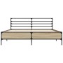 Estructura cama madera ingeniería metal roble Sonoma 150x200 cm de vidaXL, Camas y somieres - Ref: Foro24-3280048, Precio: 14...