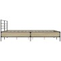 Estructura cama madera ingeniería metal roble Sonoma 150x200 cm de vidaXL, Camas y somieres - Ref: Foro24-3280048, Precio: 14...