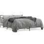 Estructura cama madera ingeniería metal gris Sonoma 160x200 cm de vidaXL, Camas y somieres - Ref: Foro24-3280055, Precio: 161...