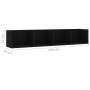 Black plywood wall-mounted CD shelf 100x18x18 cm by vidaXL, Shelves and shelves - Ref: Foro24-801320, Price: 33,53 €, Discoun...