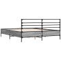 Estructura cama madera ingeniería metal gris Sonoma 160x200 cm de vidaXL, Camas y somieres - Ref: Foro24-3280055, Precio: 161...