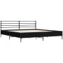 Estructura de cama madera de ingeniería y metal negro 180x200cm de vidaXL, Camas y somieres - Ref: Foro24-3280057, Precio: 16...