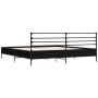 Estructura de cama madera de ingeniería y metal negro 200x200cm de vidaXL, Camas y somieres - Ref: Foro24-3280062, Precio: 17...