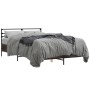 Estructura cama madera ingeniería metal marrón roble 140x190 cm de vidaXL, Camas y somieres - Ref: Foro24-3280081, Precio: 14...