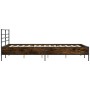 Estructura cama madera ingeniería metal marrón roble 140x190 cm de vidaXL, Camas y somieres - Ref: Foro24-3280081, Precio: 14...