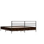 Oak brown metal engineered wood bed frame 140x190 cm by vidaXL, Beds and slatted bases - Ref: Foro24-3280081, Price: 149,57 €...