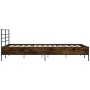 Estructura cama madera ingeniería metal marrón roble 135x190 cm de vidaXL, Camas y somieres - Ref: Foro24-3280076, Precio: 14...