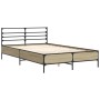 Estructura cama madera ingeniería metal roble Sonoma 140x200 cm de vidaXL, Camas y somieres - Ref: Foro24-3280043, Precio: 16...