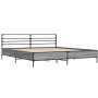 Estructura cama madera ingeniería metal gris Sonoma 180x200 cm de vidaXL, Camas y somieres - Ref: Foro24-3280060, Precio: 167...